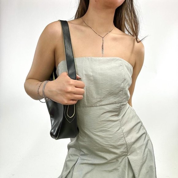 Vintage 90s EXPRESS  BRAND nylon Prom Dress - Picture 2 of 8